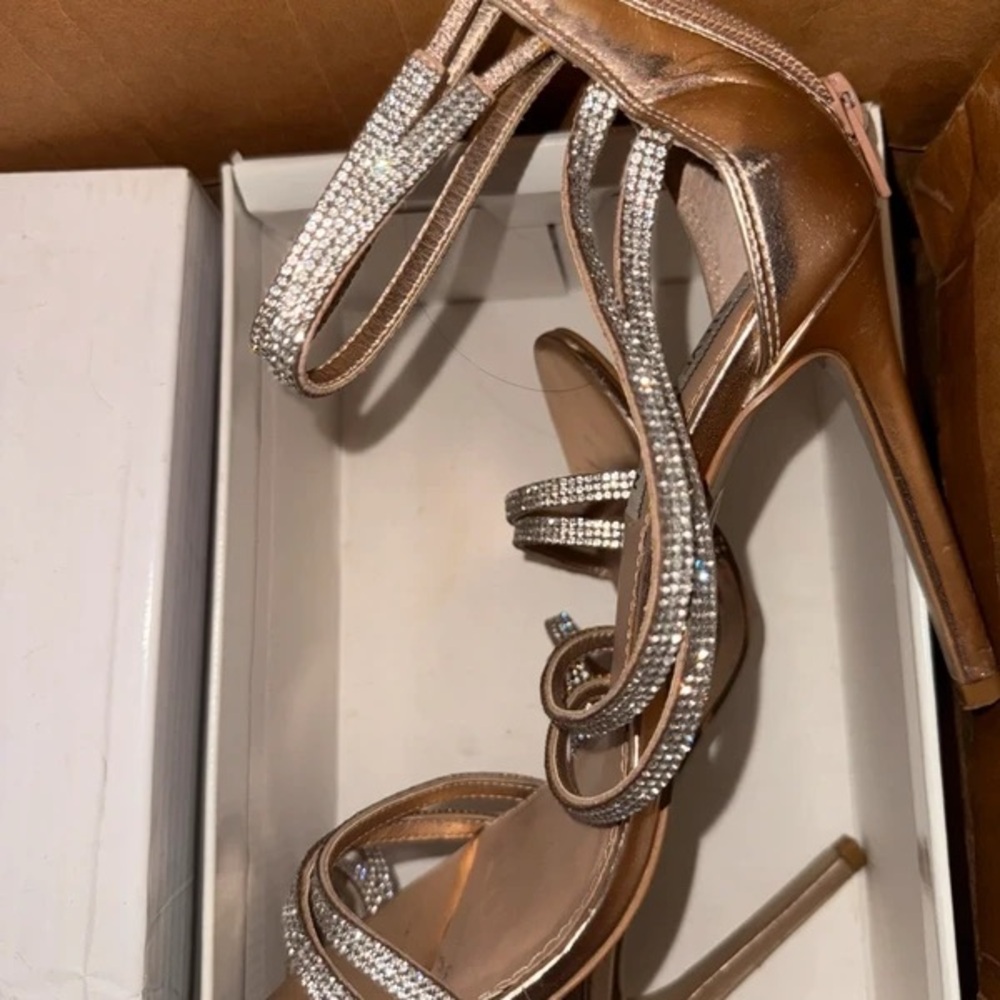 Elegant Rhinestone Strappy Heels